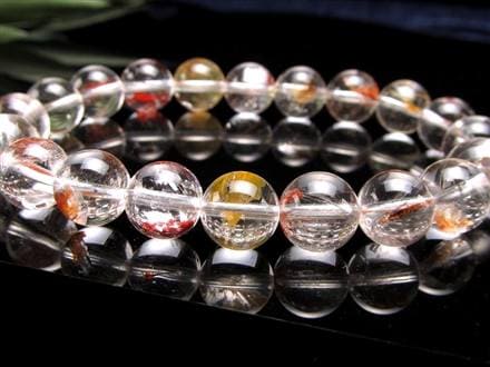 ライモナイトインクォーツ シンフォニックオーロラクォーツ 褐鉄鉱入り水晶 ブレスレット