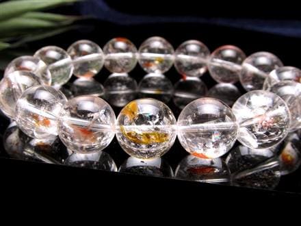 ライモナイトインクォーツ シンフォニックオーロラクォーツ 褐鉄鉱入り水晶 ブレスレット