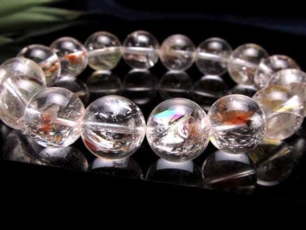 ライモナイトインクォーツ シンフォニックオーロラクォーツ 褐鉄鉱入り水晶 ブレスレット