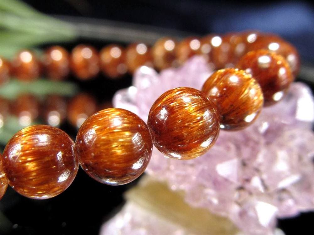 オレンジキャッツアイルチル ブレスレット キャッツアイルチルクォーツ ルチルレイテッドクォーツ ルチルの王様