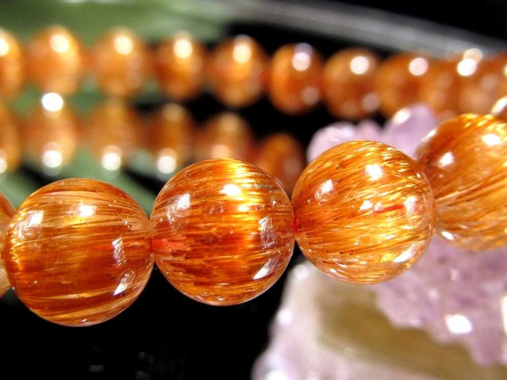 オレンジキャッツアイルチル ブレスレット キャッツアイルチルクォーツ ルチルレイテッドクォーツ ルチルの王様