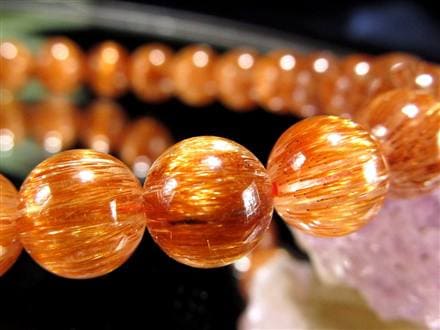 オレンジキャッツアイルチル ブレスレット キャッツアイルチルクォーツ ルチルレイテッドクォーツ ルチルの王様