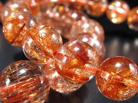 オレンジルチルクォーツ ブレスレット レッドルチルクォーツ ルチルレイデッドクォーツ 金運