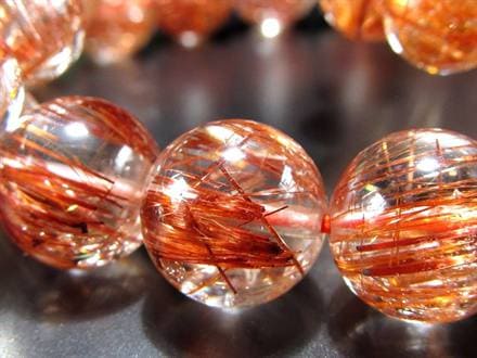 オレンジルチルクォーツ ブレスレット レッドルチルクォーツ ルチルレイデッドクォーツ 金運