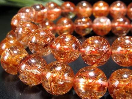 オレンジルチルクォーツ ブレスレット レッドルチルクォーツ ルチルレイデッドクォーツ 金運