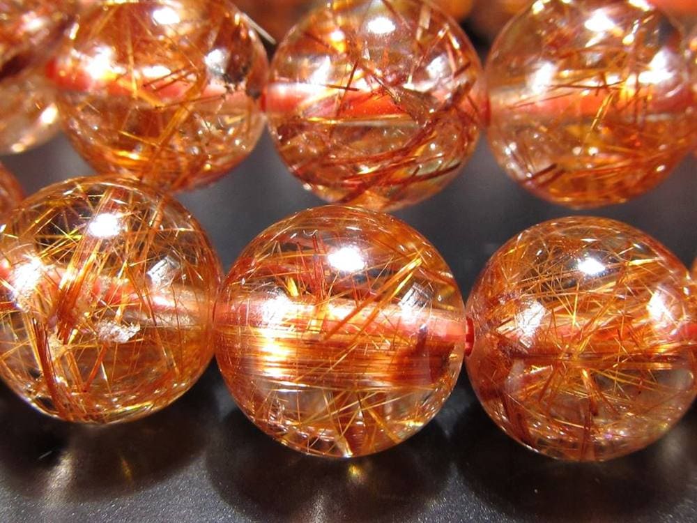 オレンジルチルクォーツ ブレスレット レッドルチルクォーツ ルチルレイデッドクォーツ 金運