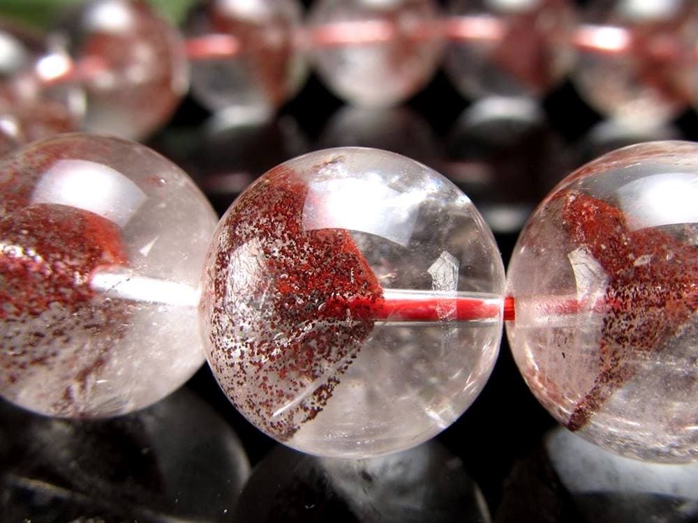 ファントムクォーツ 幻影水晶 ブレスレット レッドファントム 赤富士