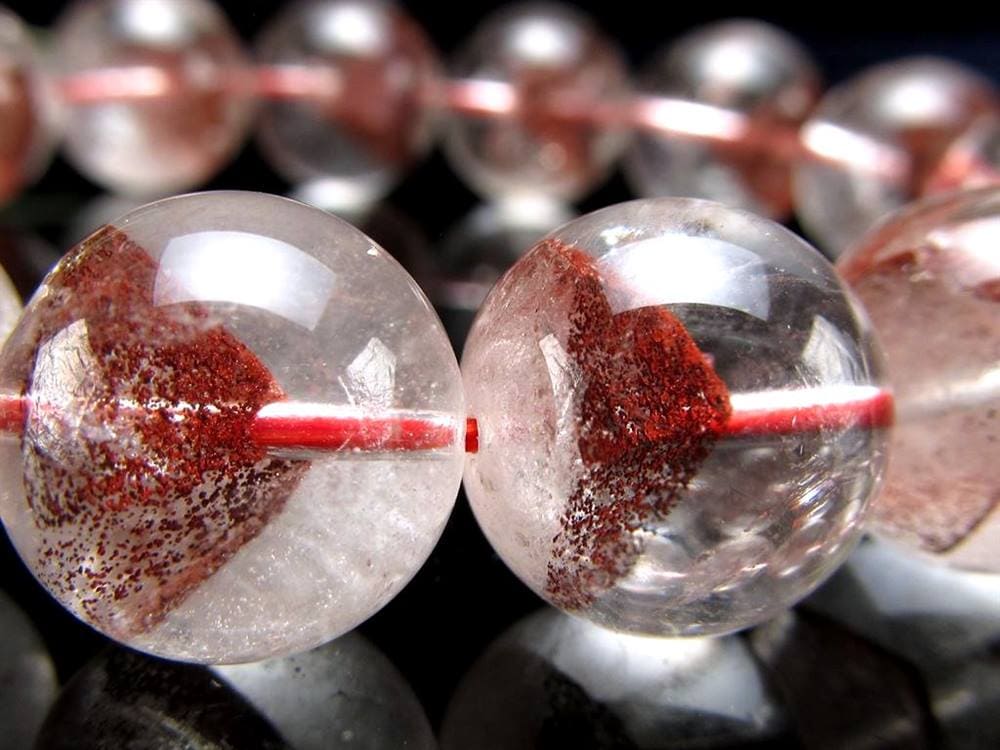 ファントムクォーツ 幻影水晶 ブレスレット レッドファントム 赤富士