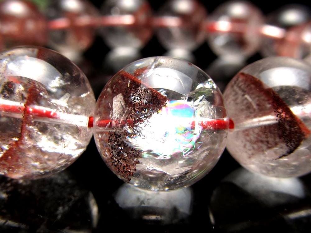 ファントムクォーツ 幻影水晶 ブレスレット レッドファントム 赤富士