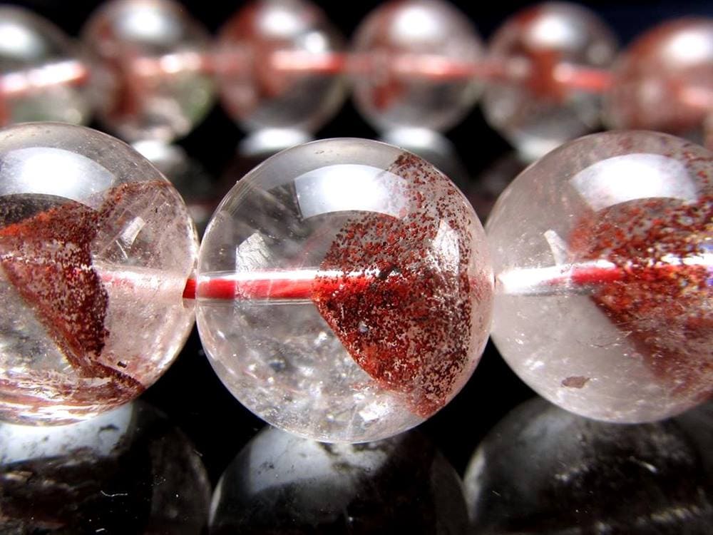 ファントムクォーツ 幻影水晶 ブレスレット レッドファントム 赤富士