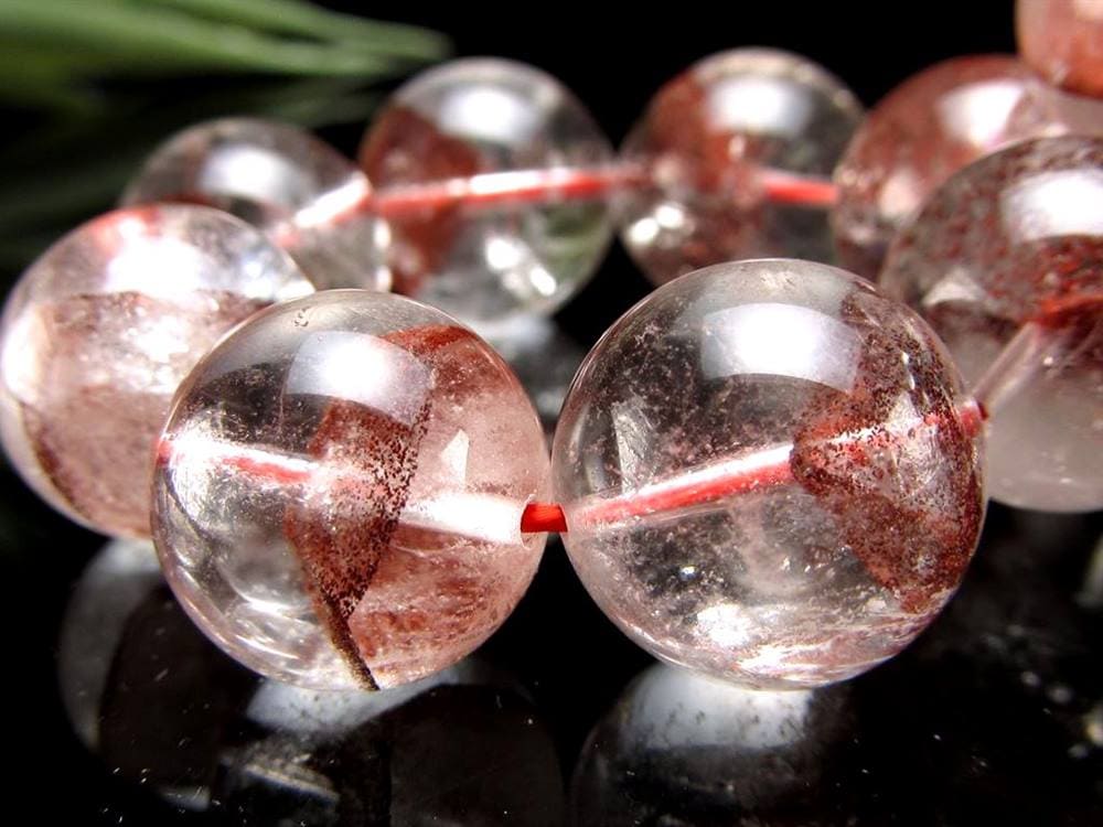 ファントムクォーツ 幻影水晶 ブレスレット レッドファントム 赤富士