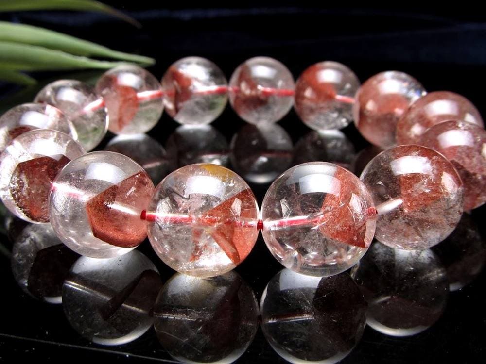 ファントムクォーツ 幻影水晶 ブレスレット レッドファントム 赤富士