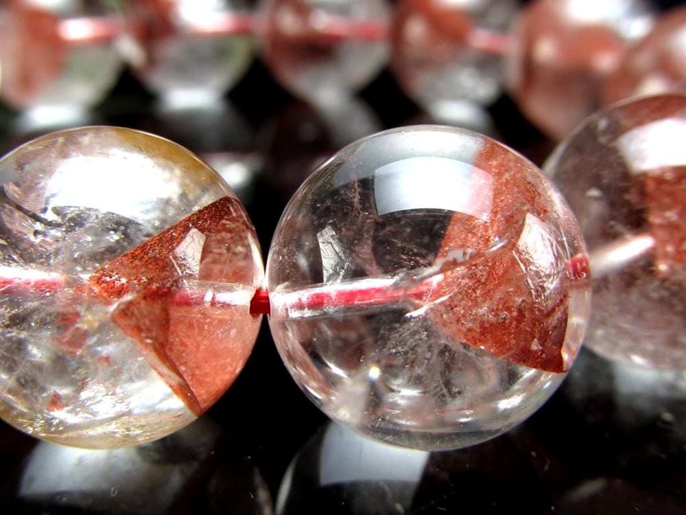 ファントムクォーツ 幻影水晶 ブレスレット レッドファントム 赤富士