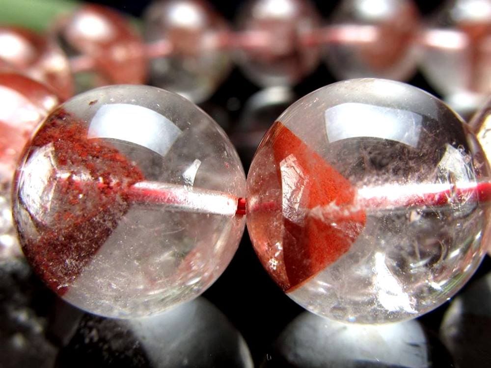 ファントムクォーツ 幻影水晶 ブレスレット レッドファントム 赤富士