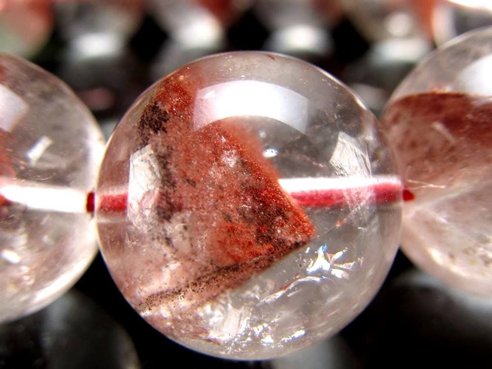 ファントムクォーツ 幻影水晶 ブレスレット レッドファントム 赤富士