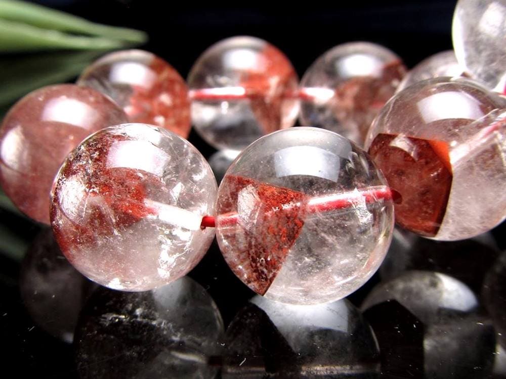 ファントムクォーツ 幻影水晶 ブレスレット レッドファントム 赤富士