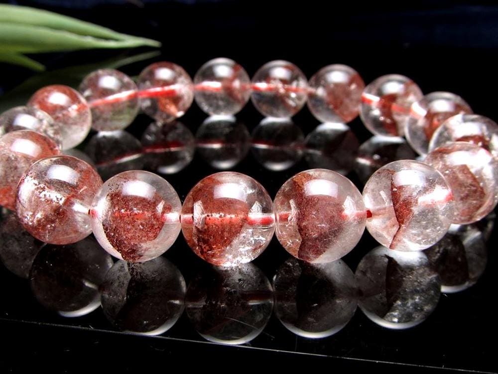 ファントムクォーツ 幻影水晶 ブレスレット レッドファントム 赤富士
