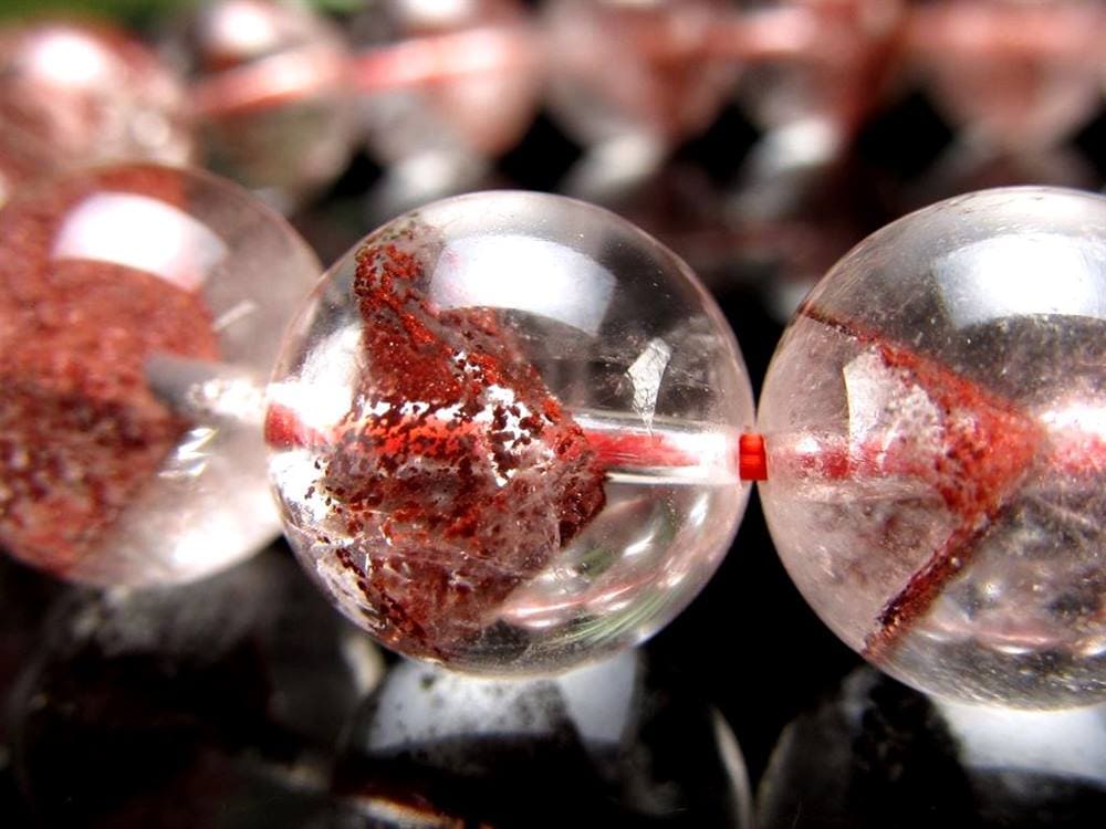 ファントムクォーツ 幻影水晶 ブレスレット レッドファントム 赤富士