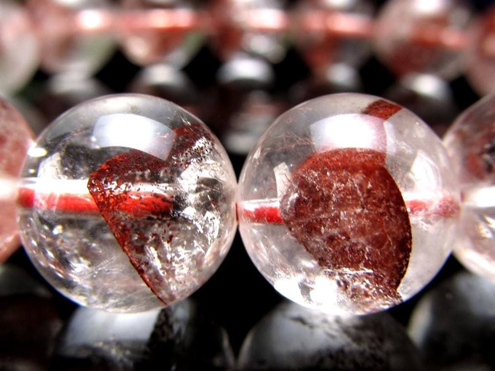 ファントムクォーツ 幻影水晶 ブレスレット レッドファントム 赤富士