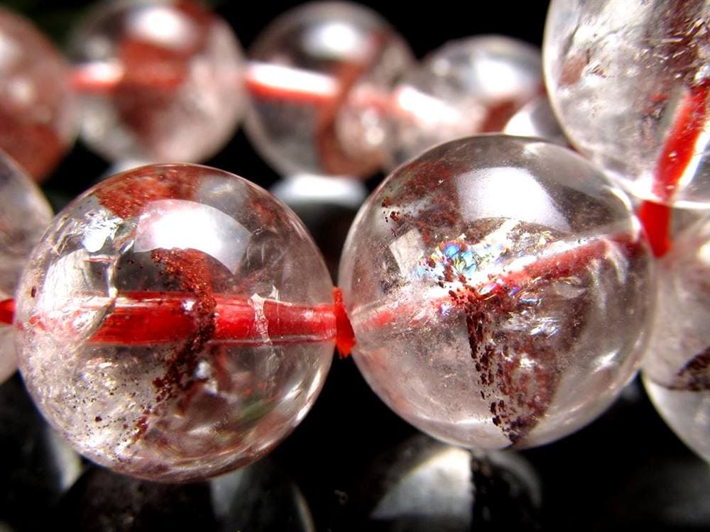 ファントムクォーツ 幻影水晶 ブレスレット レッドファントム 赤富士