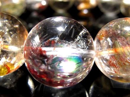 ライモナイトインクォーツ シンフォニックオーロラクォーツ 褐鉄鉱入り水晶 ブレスレット