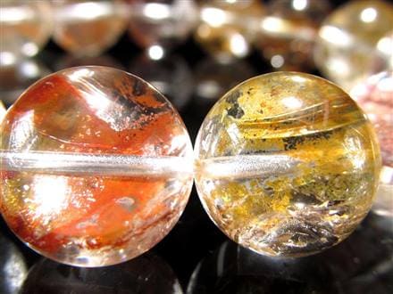 ライモナイトインクォーツ シンフォニックオーロラクォーツ 褐鉄鉱入り水晶 ブレスレット