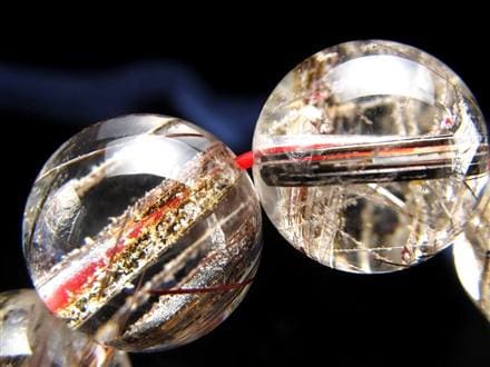レッドブラウン ルチルクォーツ ブレスレット ルチレイテッドクォーツ キャッツアイ効果