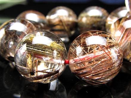 レッドブラウン ルチルクォーツ ブレスレット ルチレイテッドクォーツ キャッツアイ効果