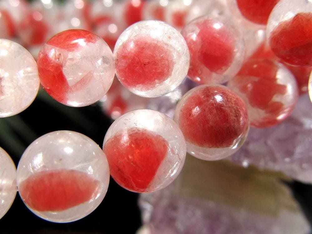 ロードナイトシリカ 薔薇輝石 ブレスレット 水晶 ロードナイト