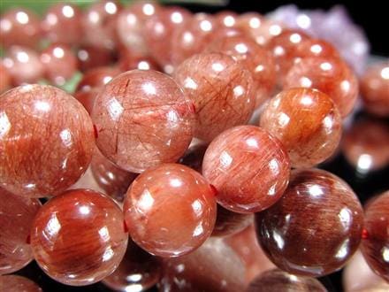 レッドルチルクォーツ ブレスレット レッドブラウンルチル ルチルレイテッドクォーツ 赤針水晶