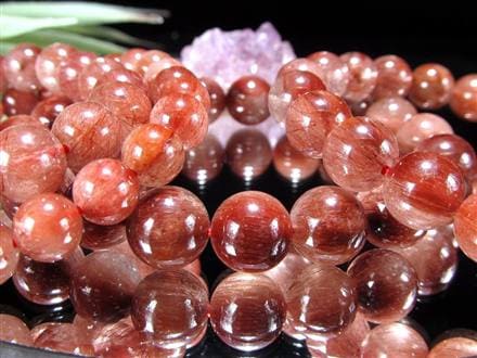 レッドルチルクォーツ ブレスレット レッドブラウンルチル ルチルレイテッドクォーツ 赤針水晶