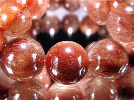 レッドルチルクォーツ ブレスレット レッドブラウンルチル ルチルレイテッドクォーツ 赤針水晶