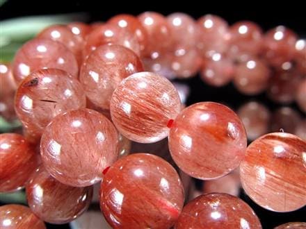 レッドルチルクォーツ ブレスレット レッドブラウンルチル ルチルレイテッドクォーツ 赤針水晶