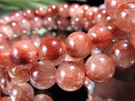 レッドルチルクォーツ ブレスレット レッドブラウンルチル ルチルレイテッドクォーツ 赤針水晶