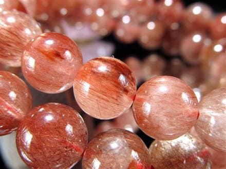 レッドルチルクォーツ ブレスレット レッドブラウンルチル ルチルレイテッドクォーツ 赤針水晶