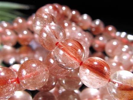 レッドルチルクォーツ ブレスレット レッドブラウンルチル ルチルレイテッドクォーツ 赤針水晶