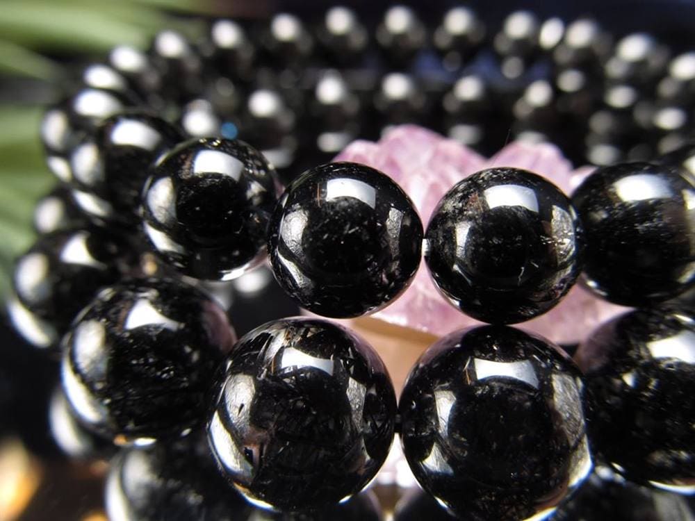 ブラックルチル ルチル ブレスレット 天然石 ブラックトルマリン