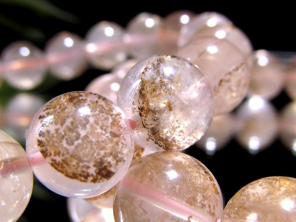 デンドリティッククォーツ デンドリック ブレスレット 木の葉状鉱物 デンドライト