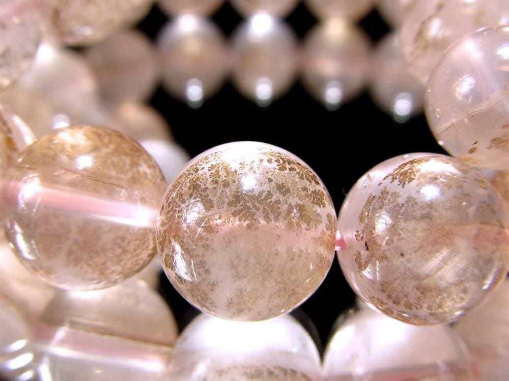 デンドリティッククォーツ デンドリック ブレスレット 木の葉状鉱物 デンドライト