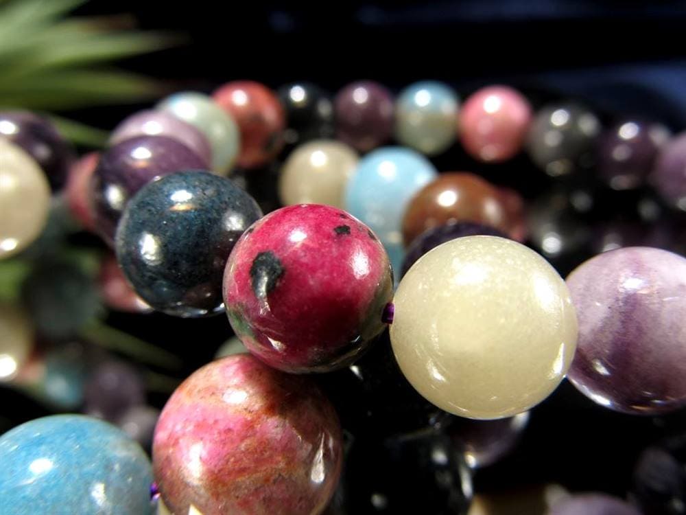 レピドライト トロレアイト ロードナイト カルセドニー ブレスレット MIXストーン