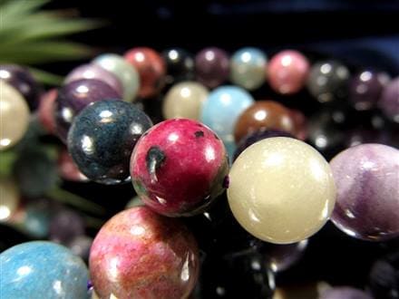 レピドライト トロレアイト ロードナイト カルセドニー ブレスレット MIXストーン