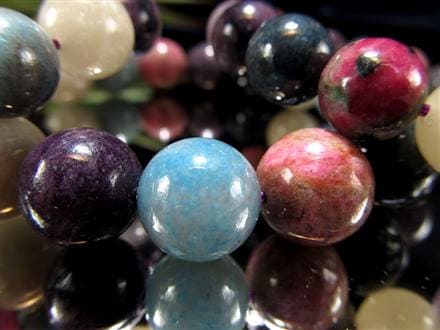 レピドライト トロレアイト ロードナイト カルセドニー ブレスレット MIXストーン