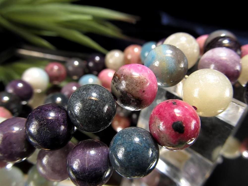 レピドライト トロレアイト ロードナイト カルセドニー ブレスレット MIXストーン