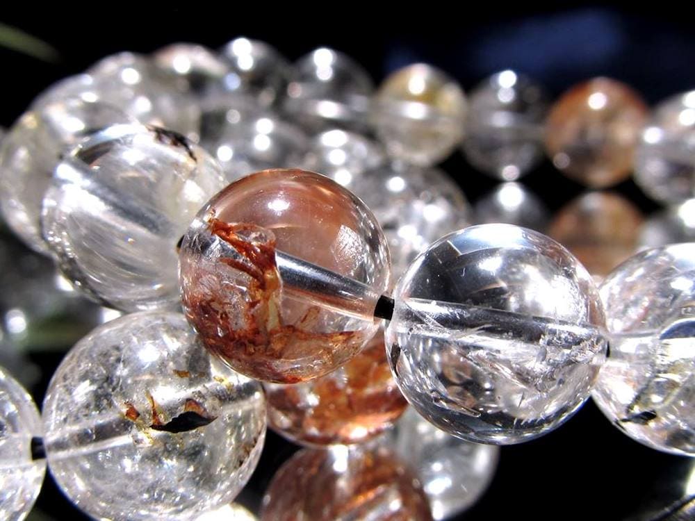 エレスチャルクォーツ 骸骨水晶 ブレスレット ヒマラヤ産 ブラックエレスチャル