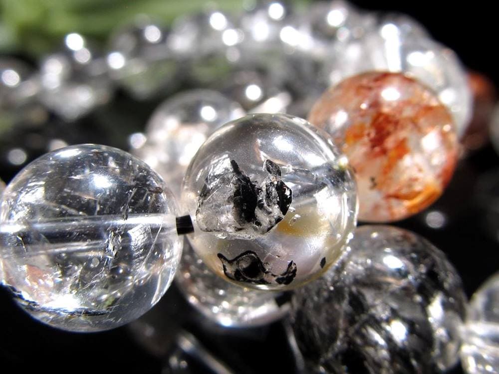 エレスチャルクォーツ 骸骨水晶 ブレスレット ヒマラヤ産 ブラックエレスチャル