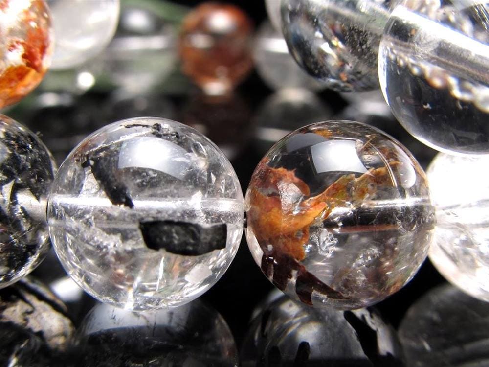 エレスチャルクォーツ 骸骨水晶 ブレスレット ヒマラヤ産 ブラックエレスチャル