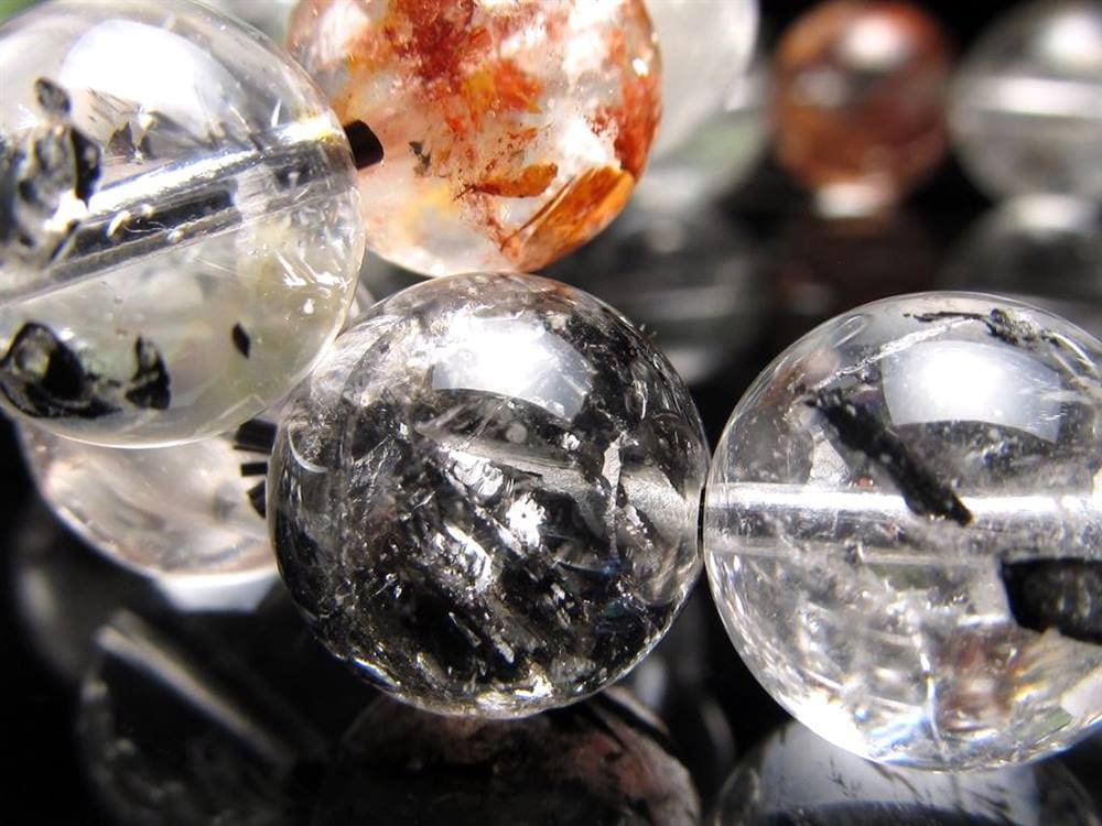 エレスチャルクォーツ 骸骨水晶 ブレスレット ヒマラヤ産 ブラックエレスチャル