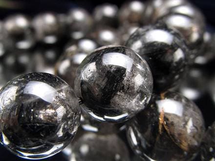 エレスチャルクォーツ 骸骨水晶 ブレスレット 水晶の最終形態 グラファイト