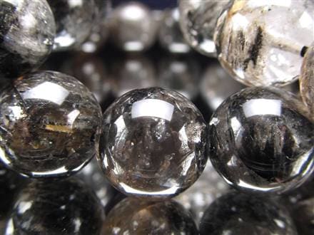 エレスチャルクォーツ 骸骨水晶 ブレスレット 水晶の最終形態 グラファイト