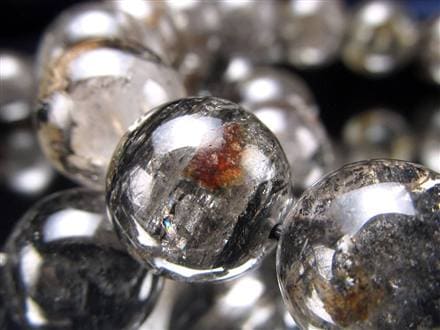 エレスチャルクォーツ 骸骨水晶 ブレスレット 水晶の最終形態 グラファイト